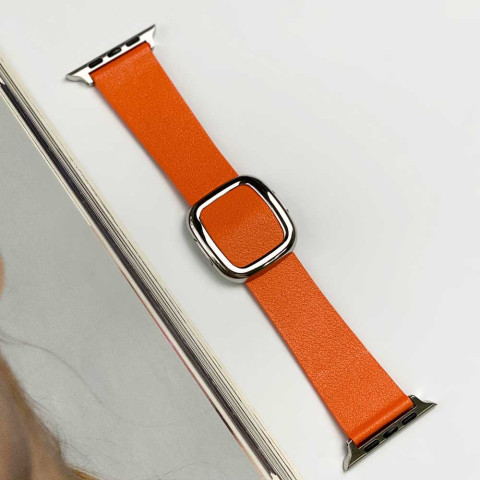 Кожаный ремешок Modern Buckle Leather на Apple Watch 38/40/41mm Silver/Sunset Кожаный ремешок Modern Buckle Leather на Apple Watch 38/40/41mm Silver/Sunset